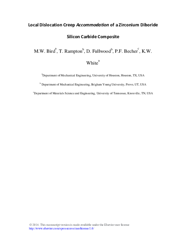 (PDF) Local dislocation creep accommodation of a zirconium diboride ...