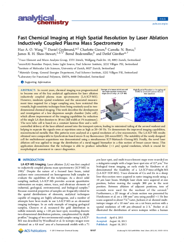 (PDF) Fast Chemical Imaging at High Spatial Resolution by Laser ...