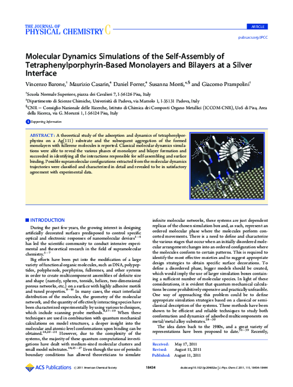 (PDF) Molecular dynamics simulations of self-assembly and nanotube ...