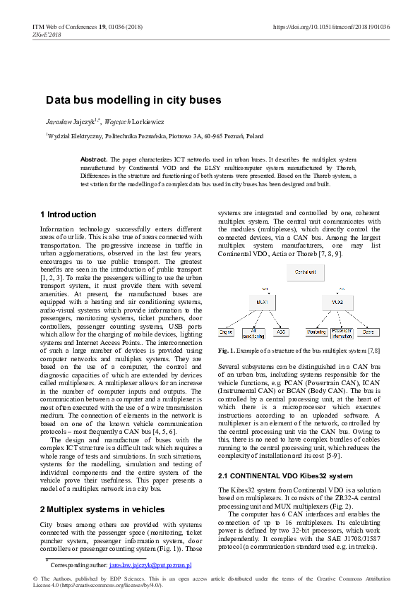 (PDF) Data bus modelling in city buses
