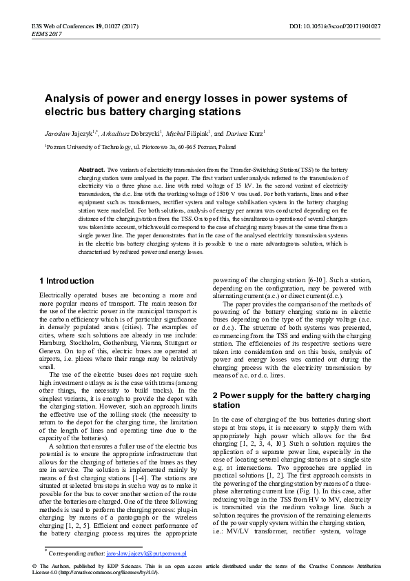 (PDF) Analysis of power and energy losses in power systems of electric