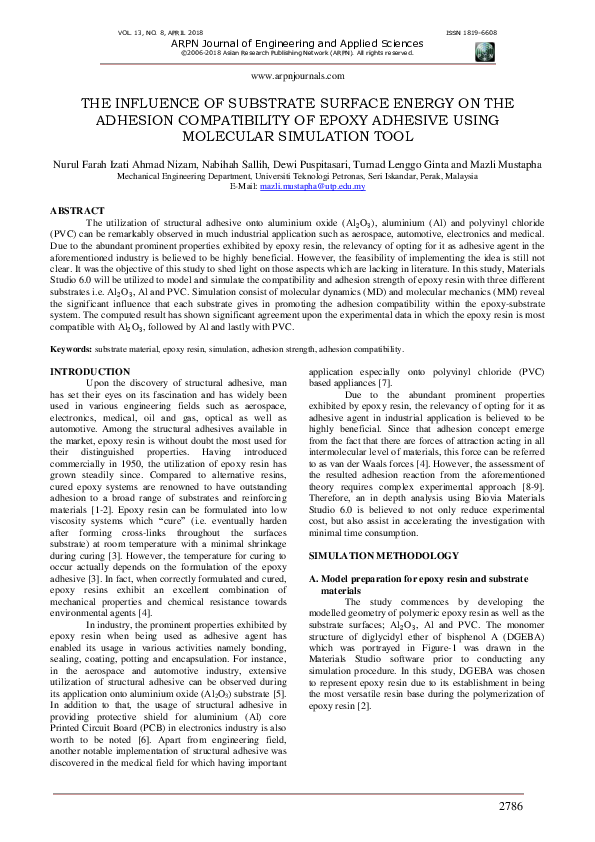 (PDF) The influence of substrate surface energy on the adhesion ...