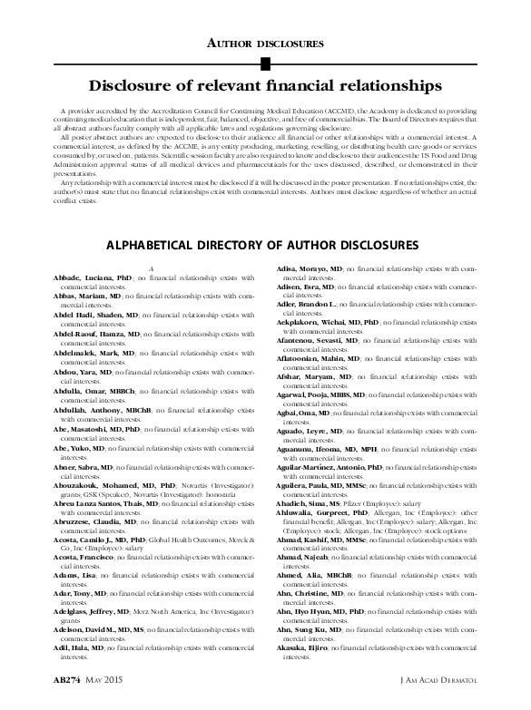 (PDF) Analysis of Submitted Abstracts for the American Academy of ...