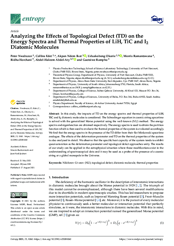 (PDF) Analyzing the Effects of Topological Defect (TD) on the Energy ...