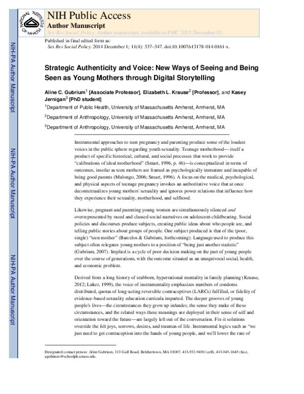 (PDF) Strategic Authenticity and Voice: New Ways of Seeing and Being ...