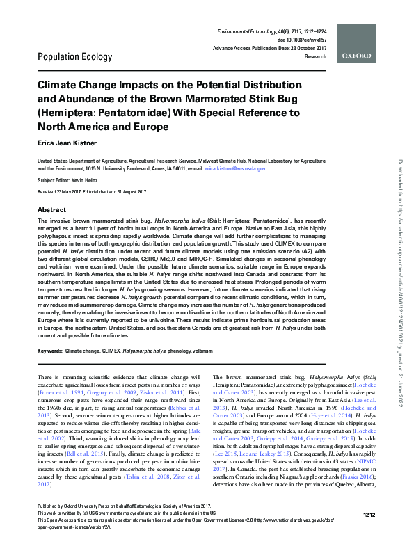 (PDF) Climate Change Impacts on the Potential Distribution and ...