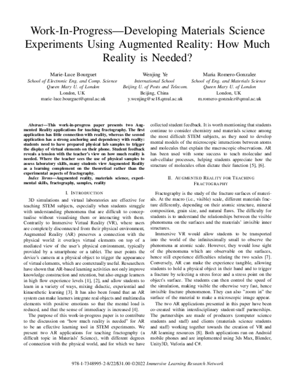 (PDF) Work-In-Progress—Developing Materials Science Experiments Using ...