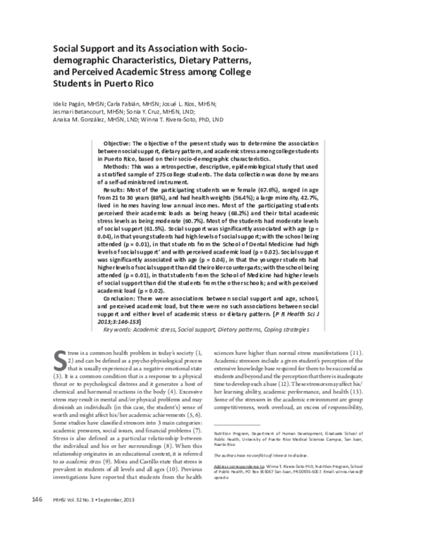 (PDF) Social support and its association with sociodemographic ...