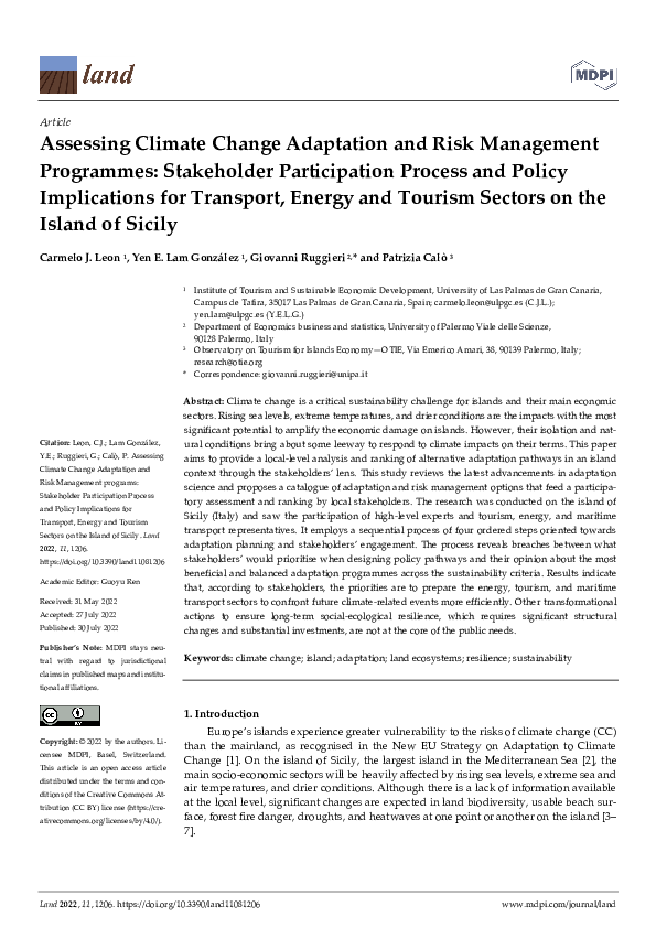 (PDF) Assessing Climate Change Adaptation and Risk Management ...