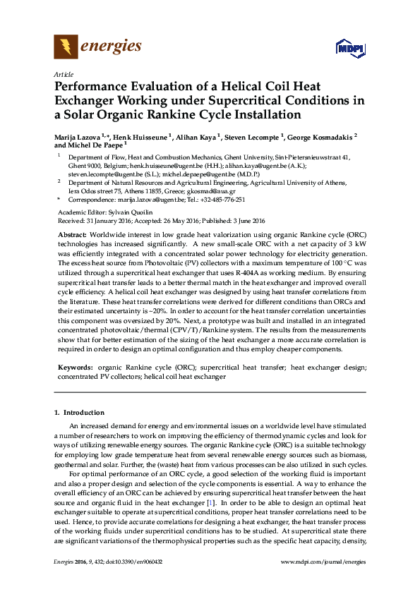 (PDF) Performance Evaluation of a Helical Coil Heat Exchanger Working ...