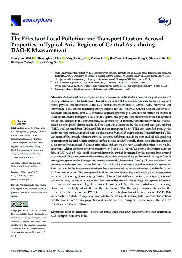 (PDF) The Effects of Local Pollution and Transport Dust on Aerosol ...