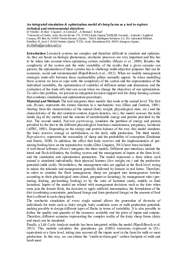 (PDF) An integrated simulation and optimization model of sheep farms as ...