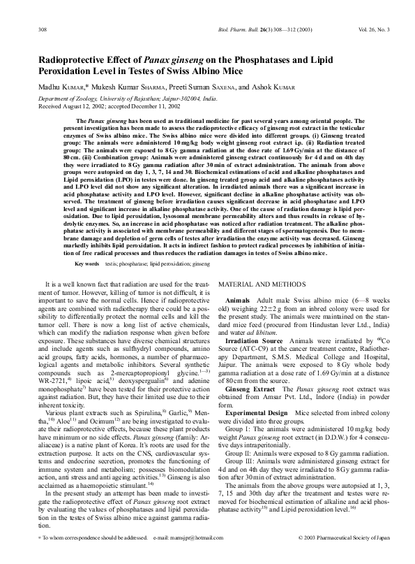 (PDF) Radioprotective Effect of Panax ginseng on the Phosphatases and ...