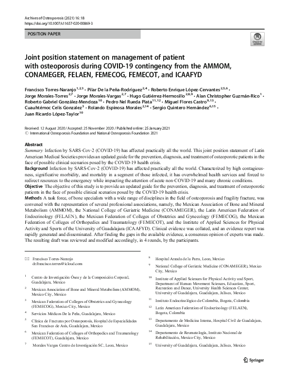 (PDF) Joint position statement on management of patient with ...