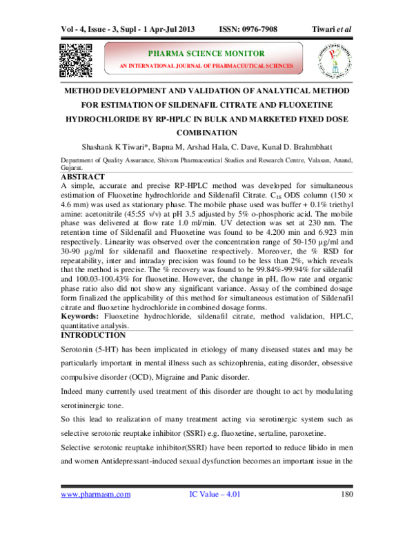 (PDF) Method Development and Validation of Analytical Method for ...