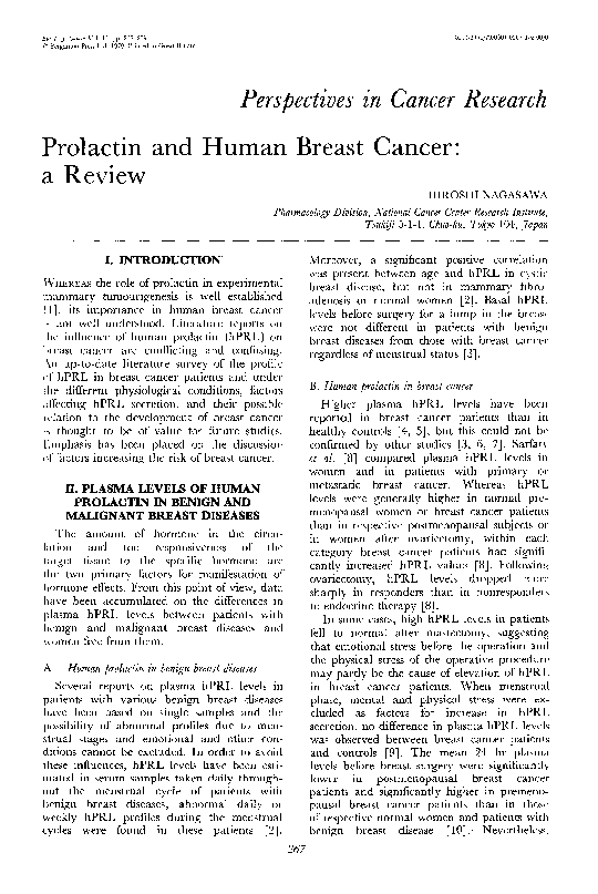 (PDF) Prolactin and human breast cancer: a review