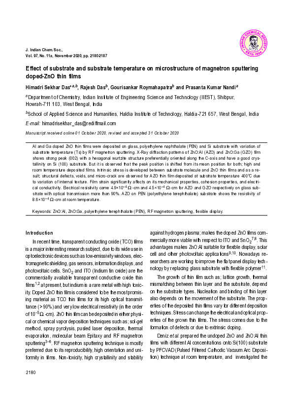 (PDF) Effect of substrate and substrate temperature on microstructure ...