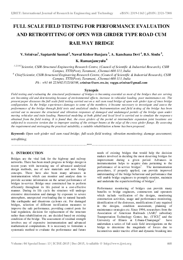 (PDF) Full Scale Field Testing for Performance Evaluation and ...