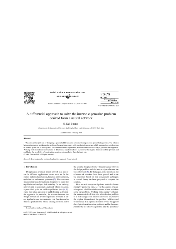 (PDF) A differential approach to solve the inverse eigenvalue problem ...