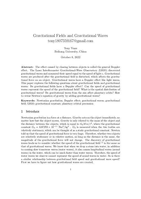(PDF) Gravitational Fields and Gravitational Waves (7.1)