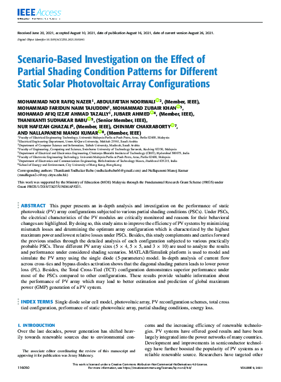 (PDF) Scenario-Based Investigation on the Effect of Partial Shading ...