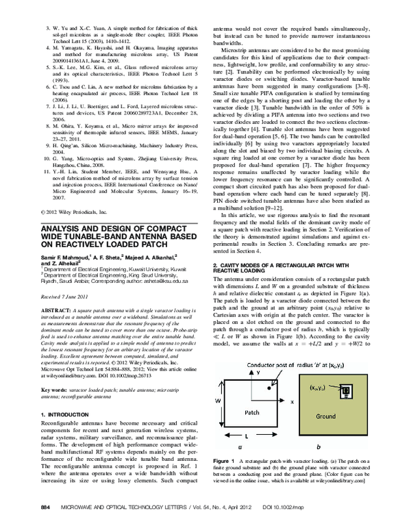 (PDF) Analysis and design of compact wide tunable-band antenna based on ...