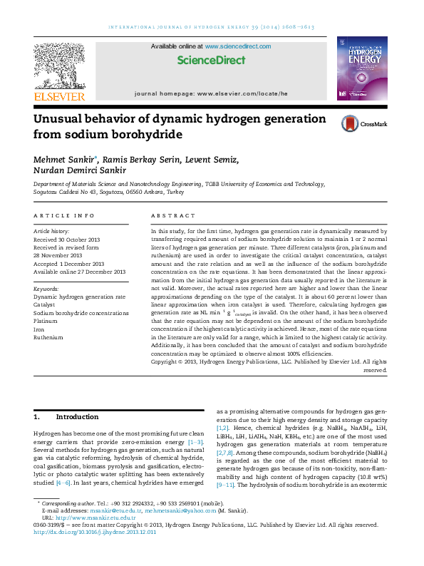 (PDF) Unusual behavior of dynamic hydrogen generation from sodium ...