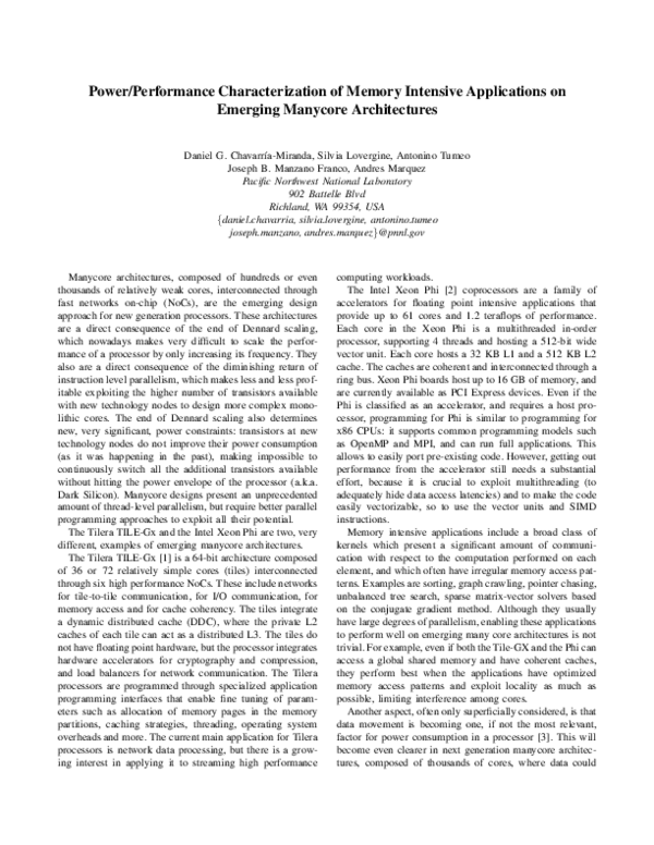 (PDF) Power/Performance Characterization of Memory Intensive ...