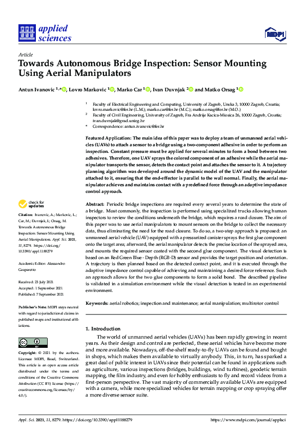 (PDF) Towards Autonomous Bridge Inspection: Sensor Mounting Using ...