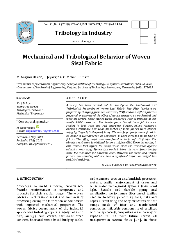 (PDF) Mechanical Behavior of a Triaxial Woven Fabric Composite