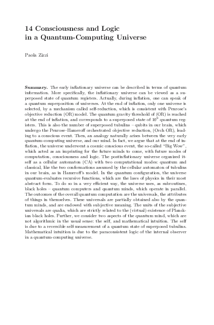 Consciousness and Logic in a Quantum-Computing Universe