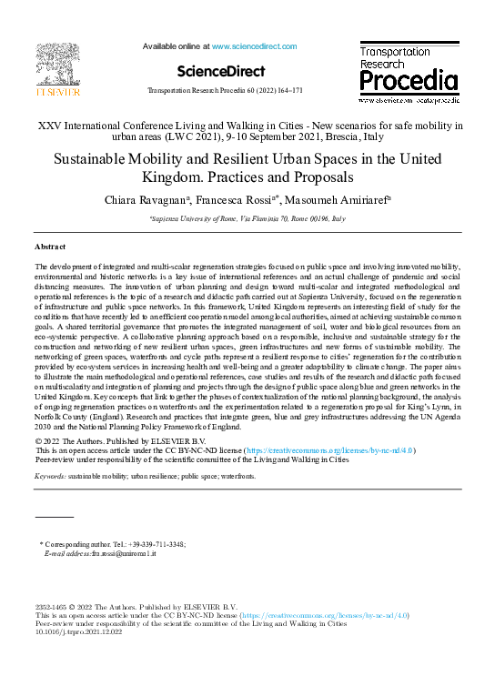(PDF) Sustainable Mobility and Resilient Urban Spaces in the United ...