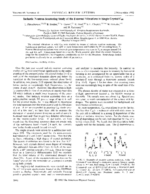 (PDF) Inelastic neutron scattering study of the external vibrations in ...