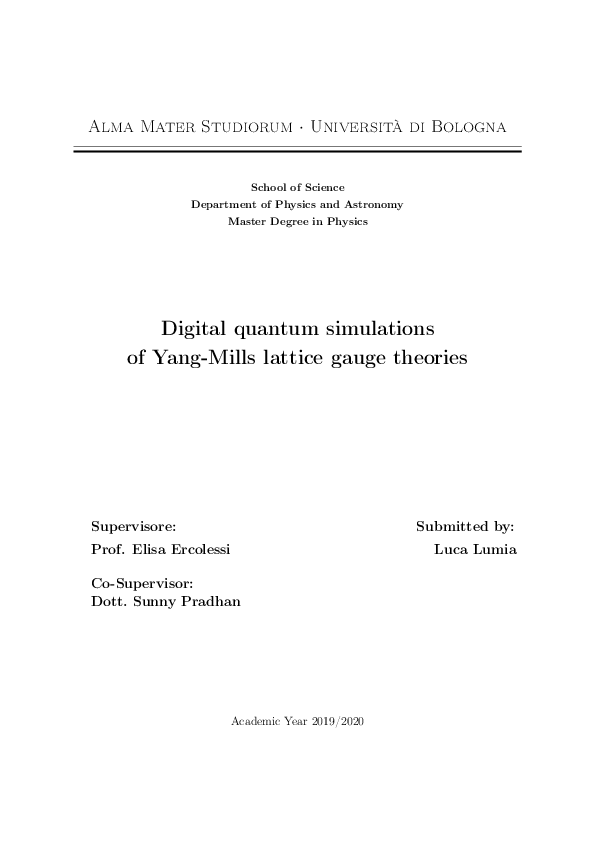 (PDF) Digital quantum simulations of Yang-Mills lattice gauge theories