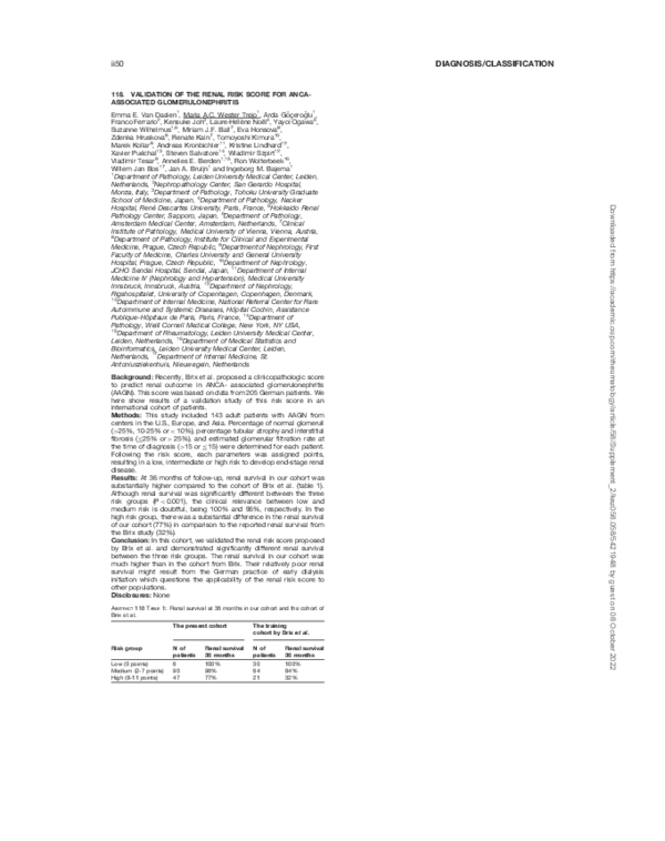 (PDF) 118. Validation of the Renal Risk Score for ANCA-Associated ...