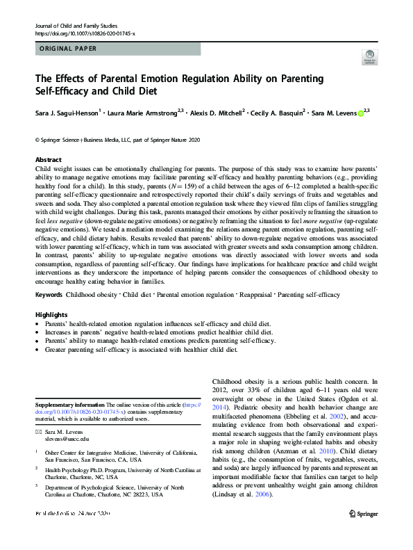 (PDF) The Effects of Parental Emotion Regulation Ability on Parenting ...