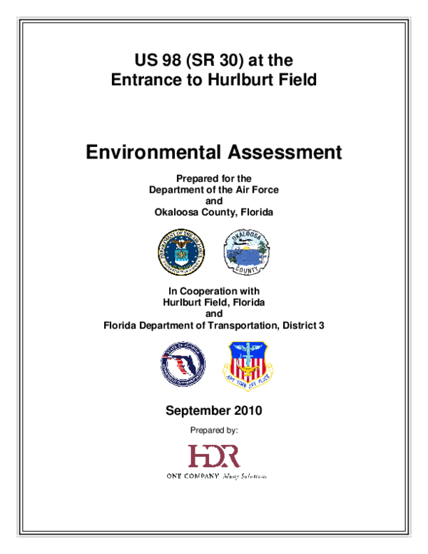 (PDF) Environmental Assessment for US 98 (SR 30) at the Entrance to