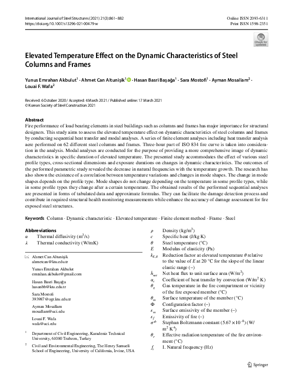 (PDF) Elevated Temperature Effect on the Dynamic Characteristics of ...