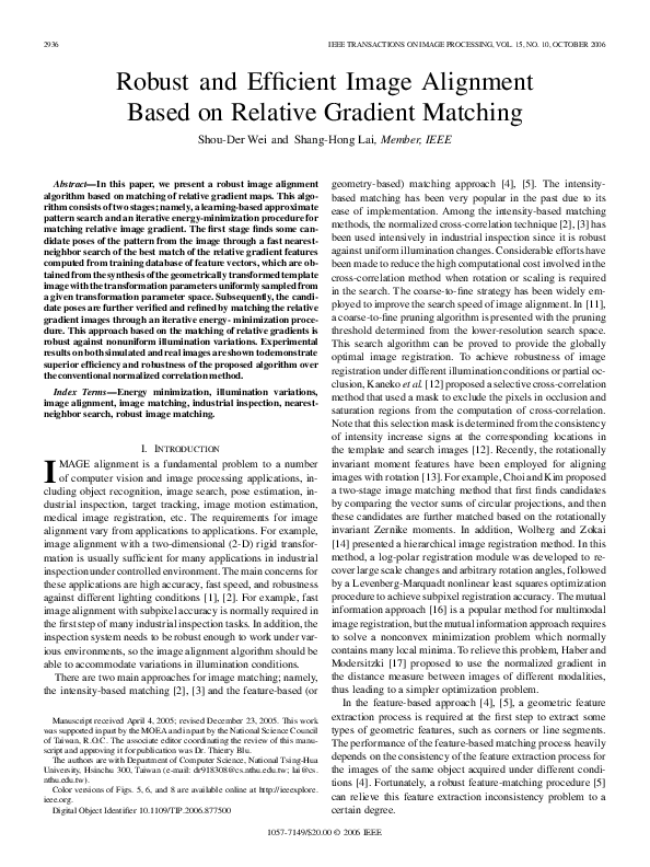 (PDF) Robust and Efficient Image Alignment Based on Relative Gradient ...