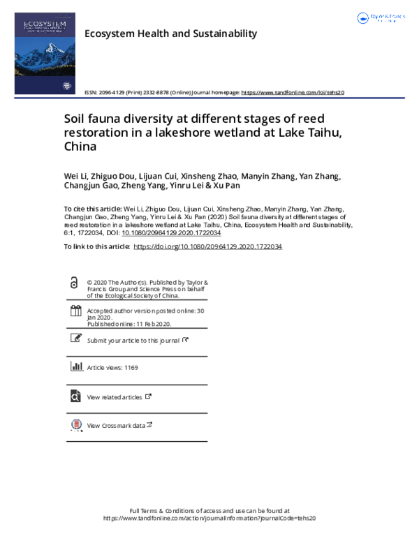 (PDF) Soil fauna diversity at different stages of reed restoration in a ...