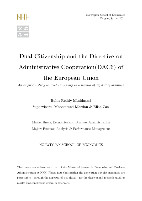 (PDF) Dual Citizenship and the Directive on Administrative Cooperation ...