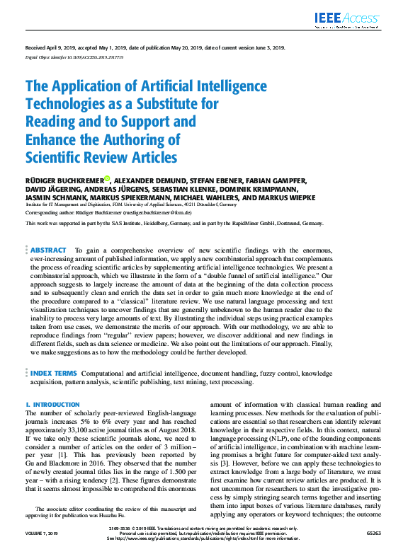 (PDF) The Application of Artificial Intelligence Technologies as a ...