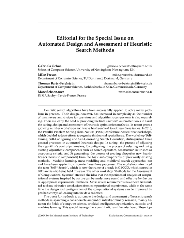 (PDF) Editorial for the Special Issue on Automated Design and ...