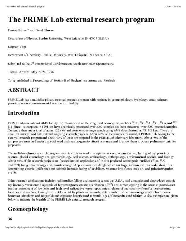 (PDF) The PRIME Lab external research program