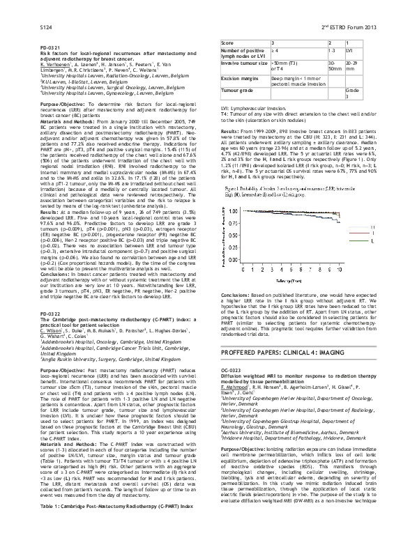 (PDF) PD-0322: The Cambridge post-mastectomy radiotherapy (C-PMRT ...