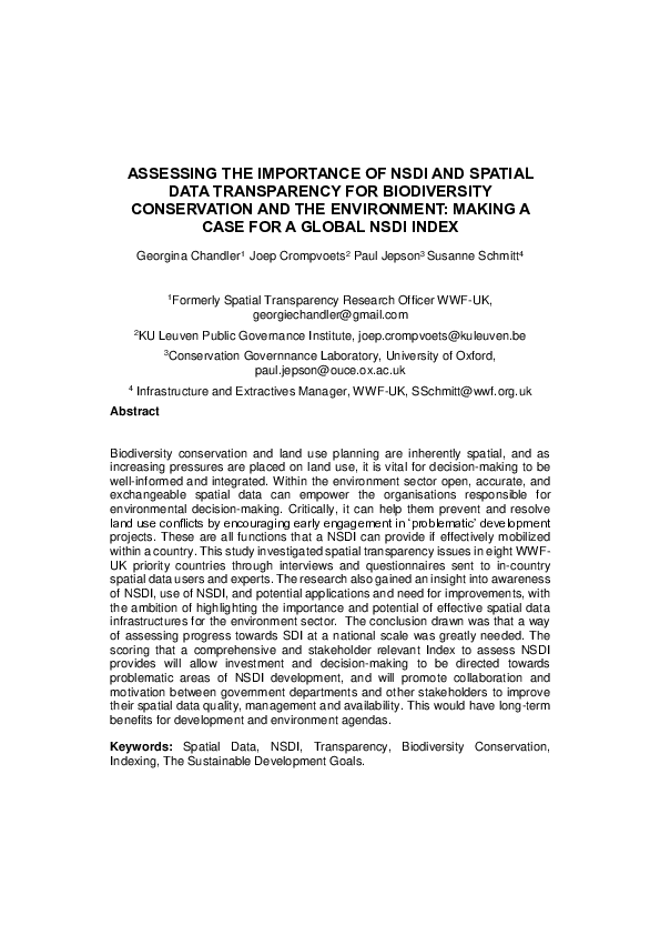(PDF) Assessing the importance of NSDI and spatial data transparency ...