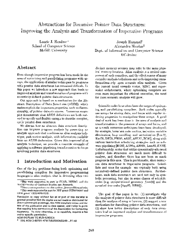 (PDF) Abstractions for recursive pointer data structures