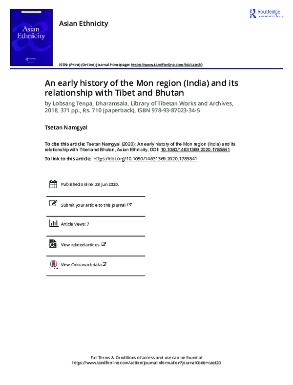 (PDF) An early history of the Mon region (India) and its relationship ...