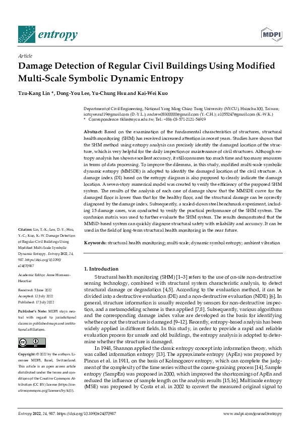 (PDF) Damage Detection of Regular Civil Buildings Using Modified Multi ...