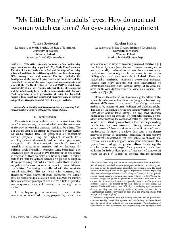 (PDF) “My Little Pony” in adults' eyes. How do men and women watch ...